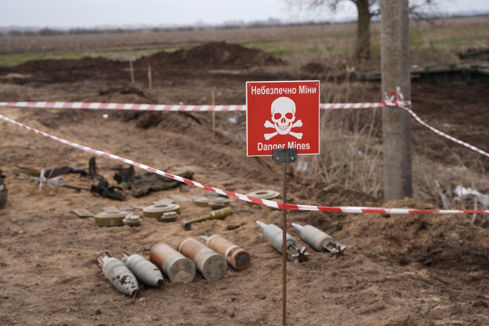 Demining,By,Troops,Of,The,Territory.,Many,Mines,,Shells,,Artillery,